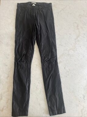 L'AGENCE Black Leather Trousers